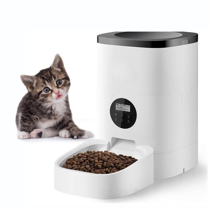 ODM Automatic Pet Feeder 2.8L Stainless Steel Food Container Dual Power Supply 0