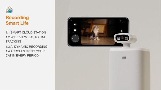 Self Charging Moving Pet Companion Robot For Cat With App / Security Camera OEM 2