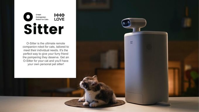 Smart Companion Pet Cat Robot With 2.5L Feeder / 4X Digital Zoom Camera 0