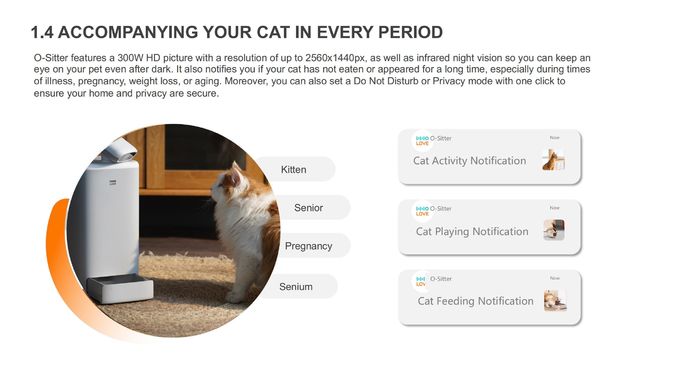 Intelligent Pet Companion Robot With 2.5L Feeder And 4X Digital Zoom Camera 0