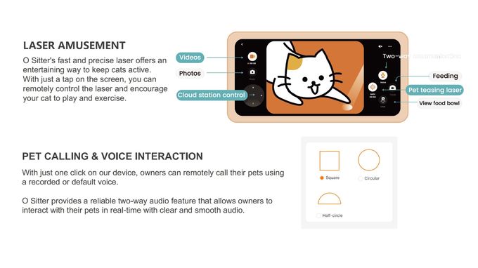 DC 12V 300W Robotic Companion For Cats Wireless Connection Low Noise 1