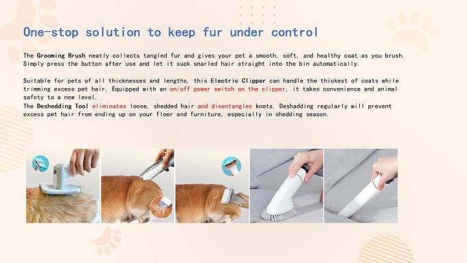 Vacuum Brush 5 In 1 Pet Grooming Kit 600W Pet Dryer Blower For Dog And Cat 2